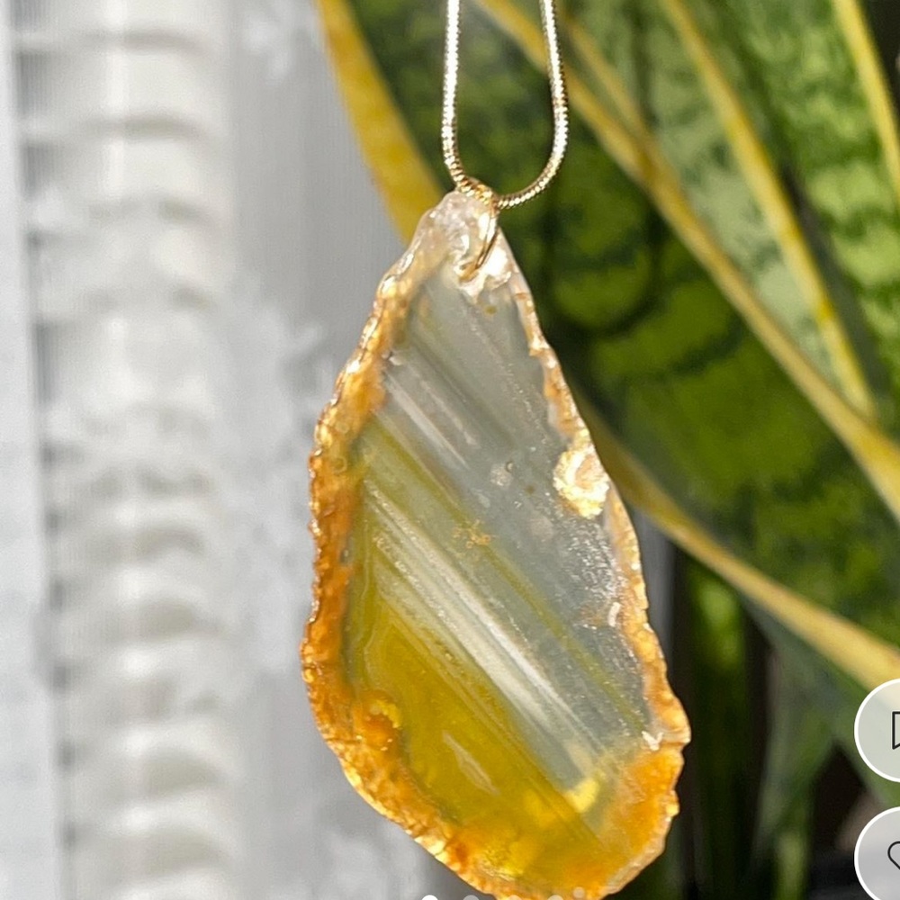 Yellow Geode Statement Necklace - image 2